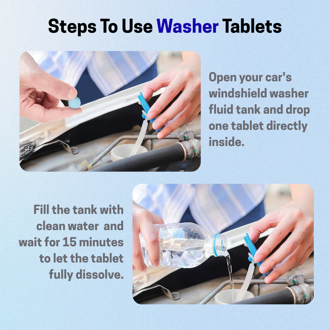 Car Windshield Cleaning Tablets | Crystal Clear Vision | pack of 30 tablets