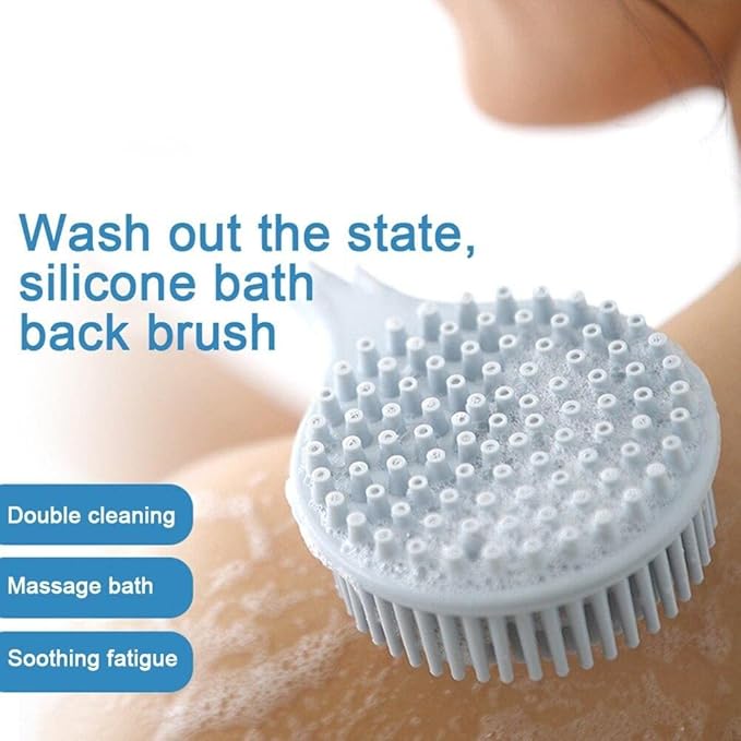 Silicone Back Scrubber Brush with Long Handle (1 Pc)