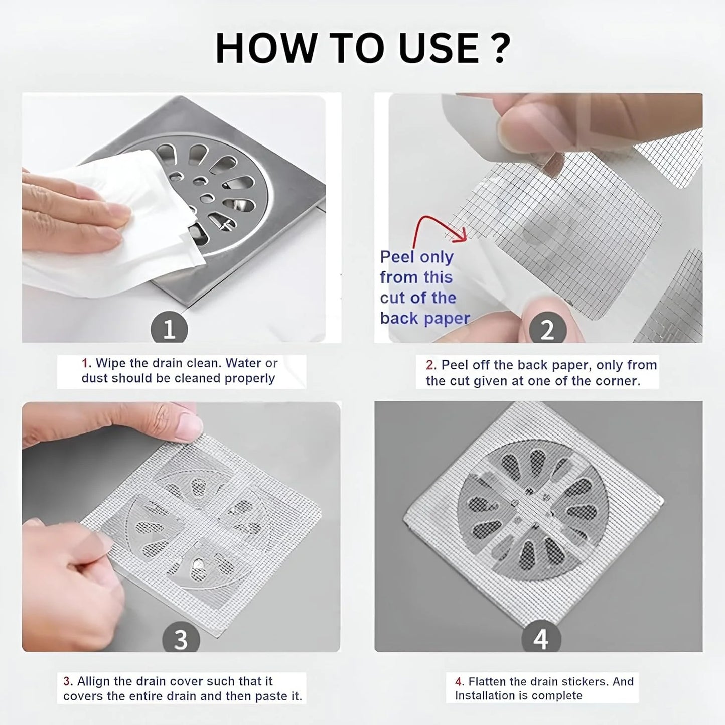 Disposable Drain Cover Stickers (Pak of 10 Pieces) Buy 1 Get 1